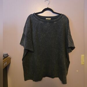 Zenana 2x/3x Charcoal Short Sleeve Tee